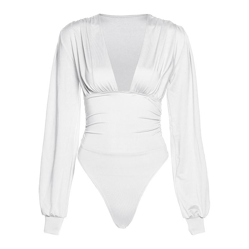 Women Long Sleeve V-neck Bodysuit