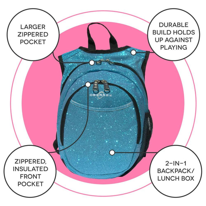 O3KCBP031 Obersee Mini Preschool Backpack for Girls with integrated