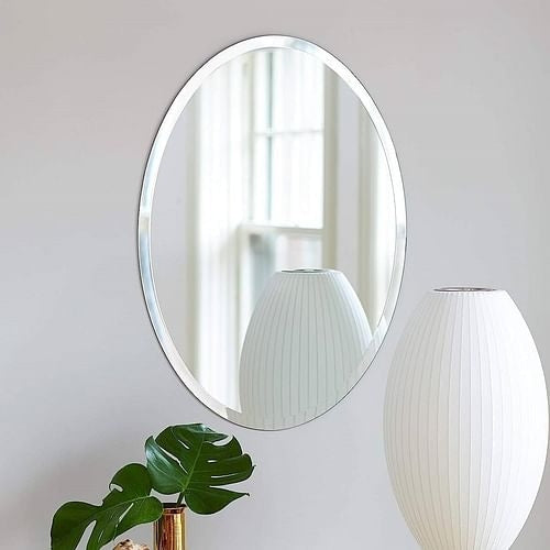 Oval Frameless 36-inch Beveled Bathroom Bedroom Living Room Vanity