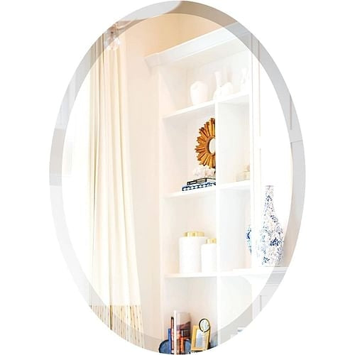 Oval 36 x 24-inch Beveled Bathroom Living Room Vanity Frameless Wall