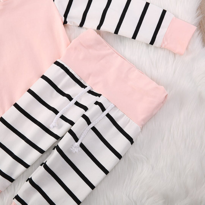 Pink Ear Striped Toddler Newborn Baby Girl