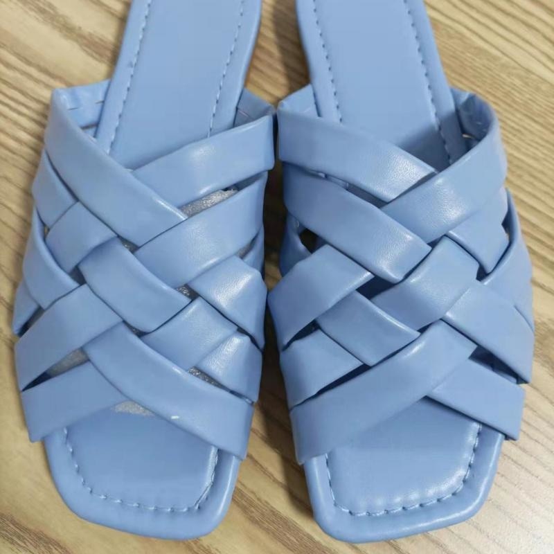 Summer Leather Flat Beach Slides Outdoor Casual  Women Slippers