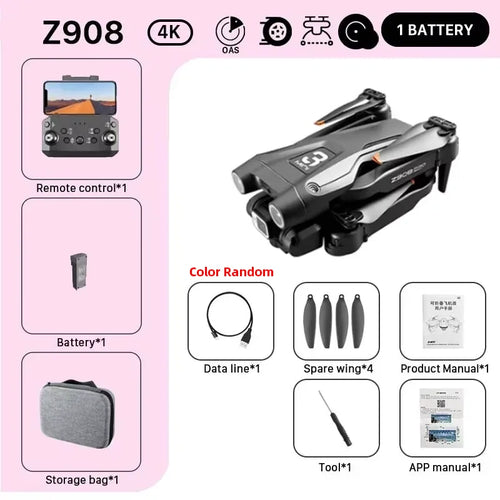 KBDFA MINI Z908 Pro Max Drone 4K HD Camera Professional WIFI FPV Dron