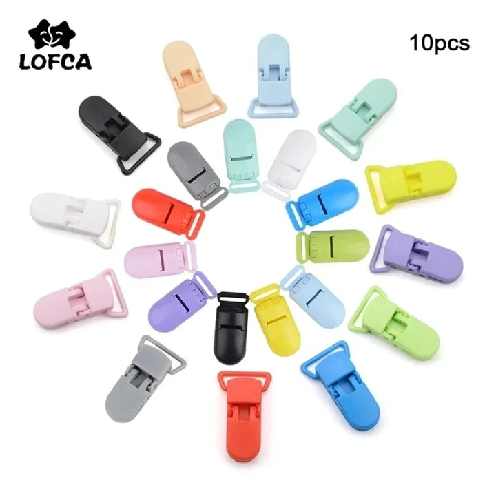 LOFCA 10pcs Baby Pacifier Clips 15/20mm Nipple Plastic Clasp Infant