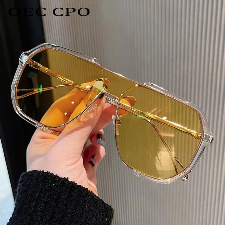 Oversized Sunglasses Women 2023 New Unique One Piece Fashion