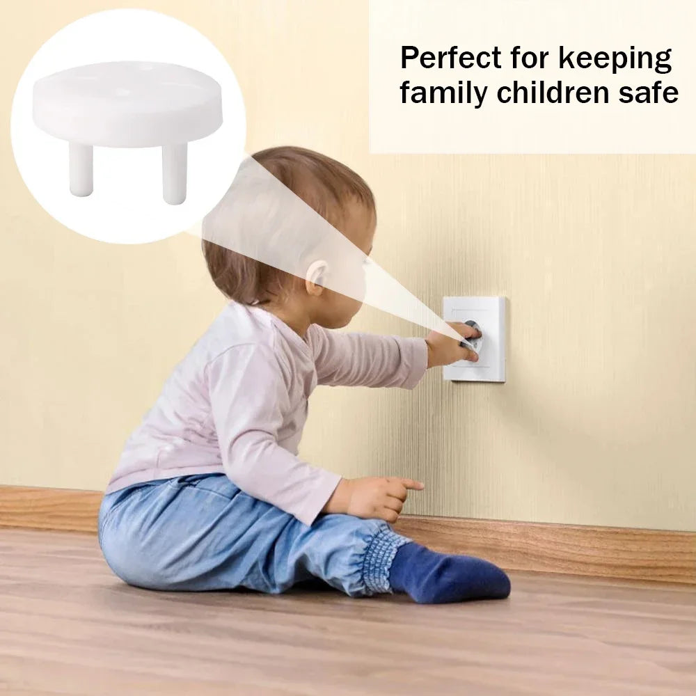 White Electrical Safety Socket Protective Cover Baby Care Safety Guard