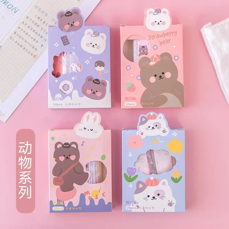 20pcs/box Cartoon Avocado Pattern Band Aid Baby Kids Outdoor Sports Medical Patch Adhesive Breathable First Band Aid Bandage