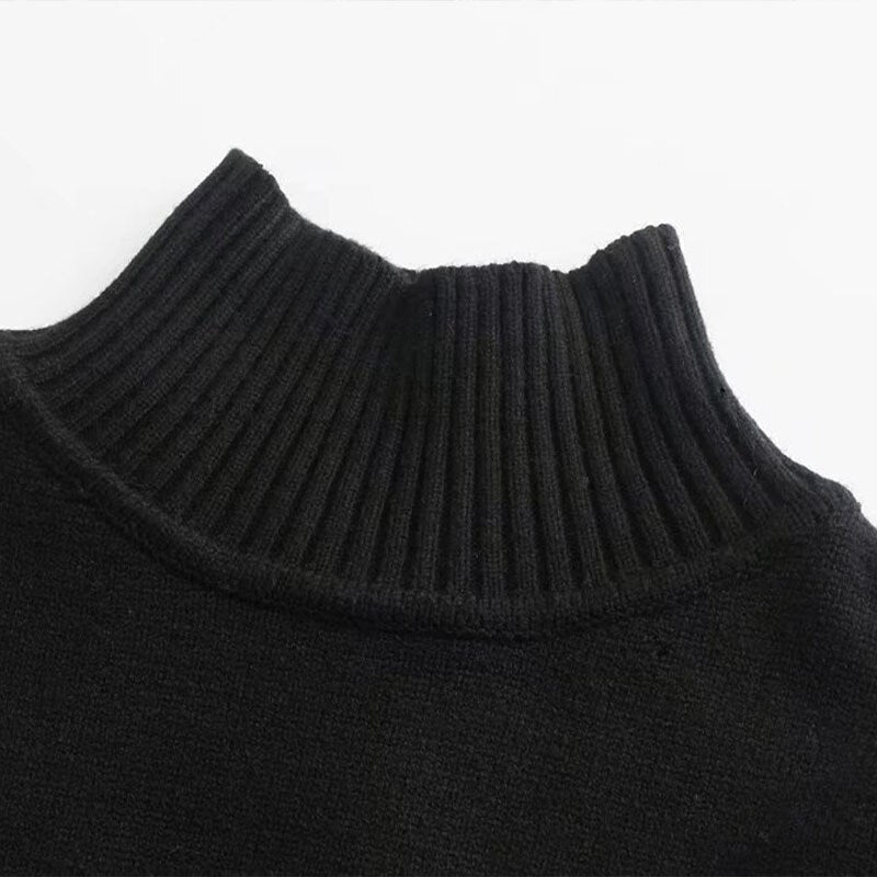 Black and White Striped Knitted Sweater