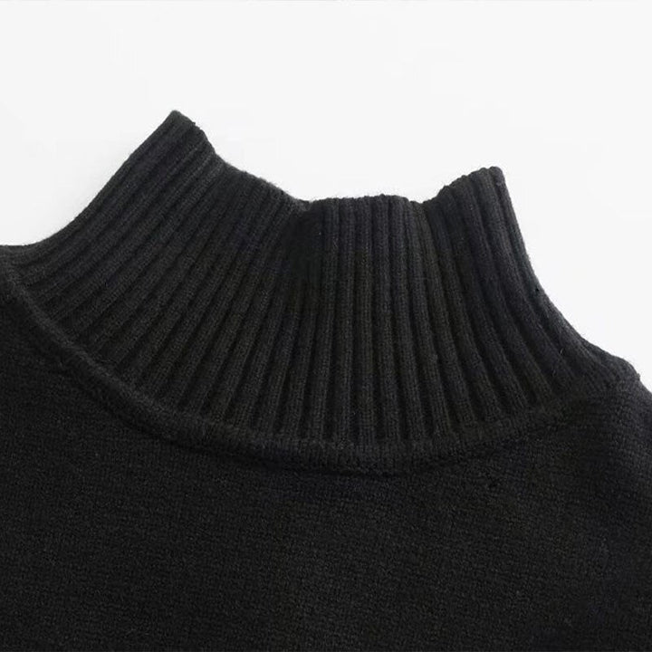 Black and White Striped Knitted Sweater