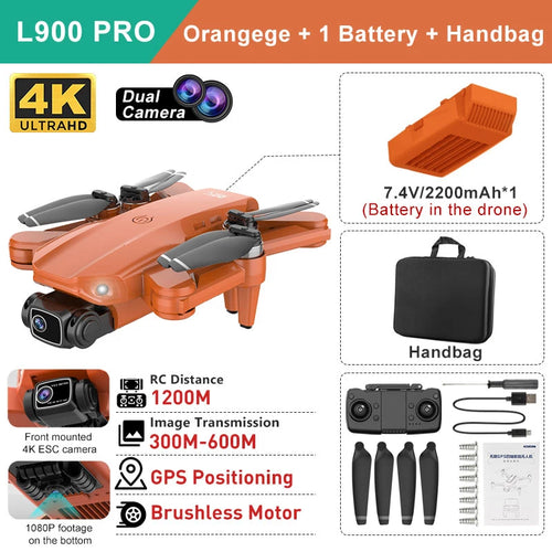 LYZRC L900 PRO Drone 4K Profesional Dual Camera GPS 5G WIFI Aerial