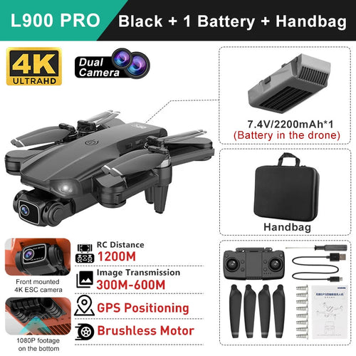LYZRC L900 PRO Drone 4K Profesional Dual Camera GPS 5G WIFI Aerial
