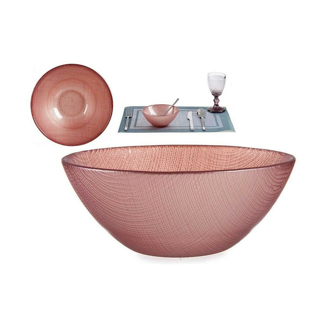 Bowl Ø 15 cm Pink Glass (6 Units)