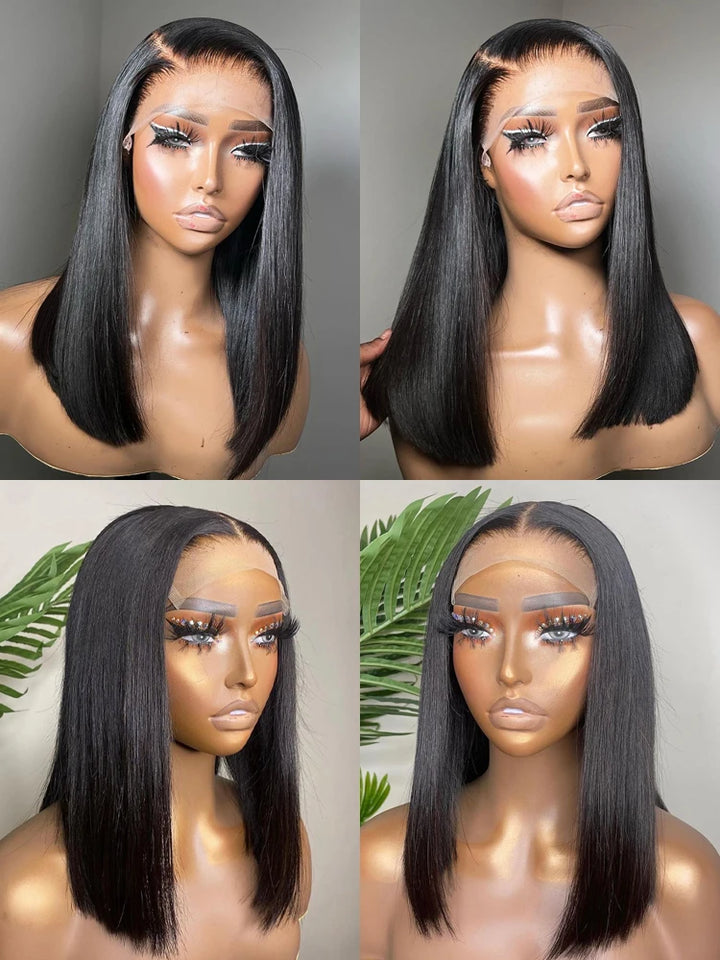 13x4 Lace Front Human Hair Wig Transparent Lace Frontal Wigs For Black