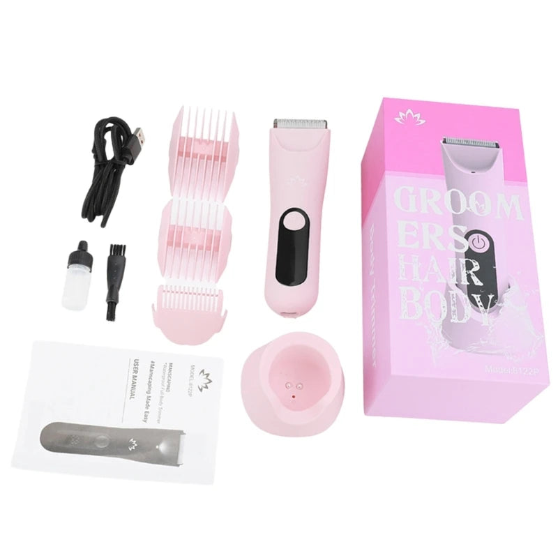 Electric Body Hair Trimmer for Men and Women Wet Dry Use with Ceramic
