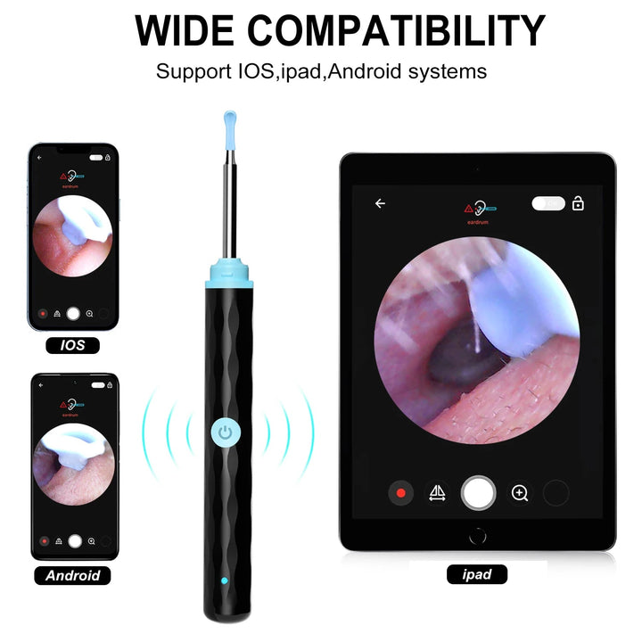 Wireless Smart Visual Ear Cleaner Otoscope WiFi Luminous Earpick Ear