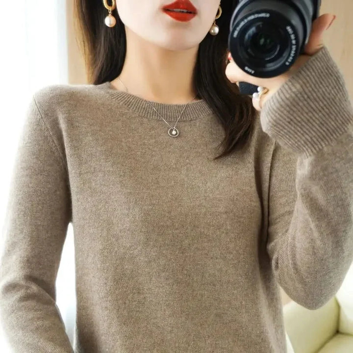 Sweaters Women Casual O-neck Solid Jumpers Pullovers Spring Autumn