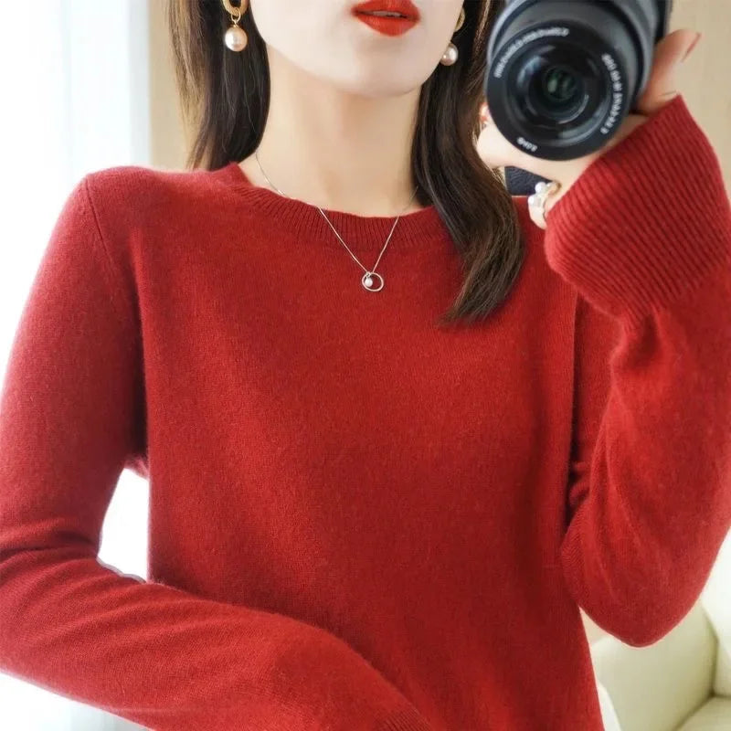 Sweaters Women Casual O-neck Solid Jumpers Pullovers Spring Autumn