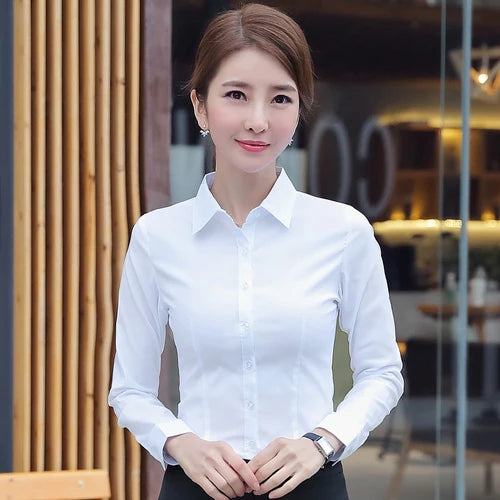 Women Shirts Blouses Women White Shirt Long Sleeve Blouse Female Tops