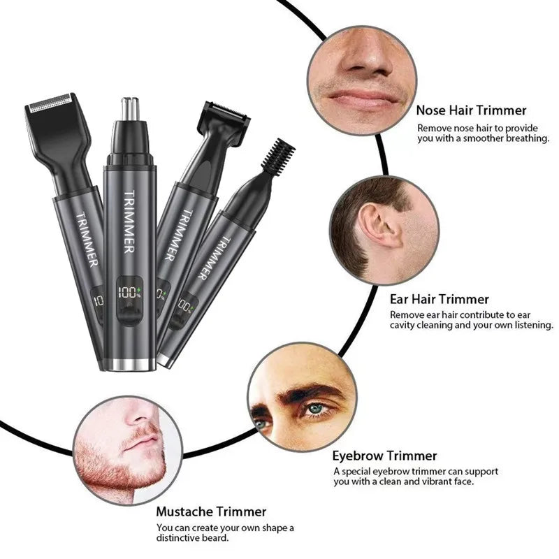 Electric Beard Trimer Rechargeable Nose Ear Hair Trimmer For Men