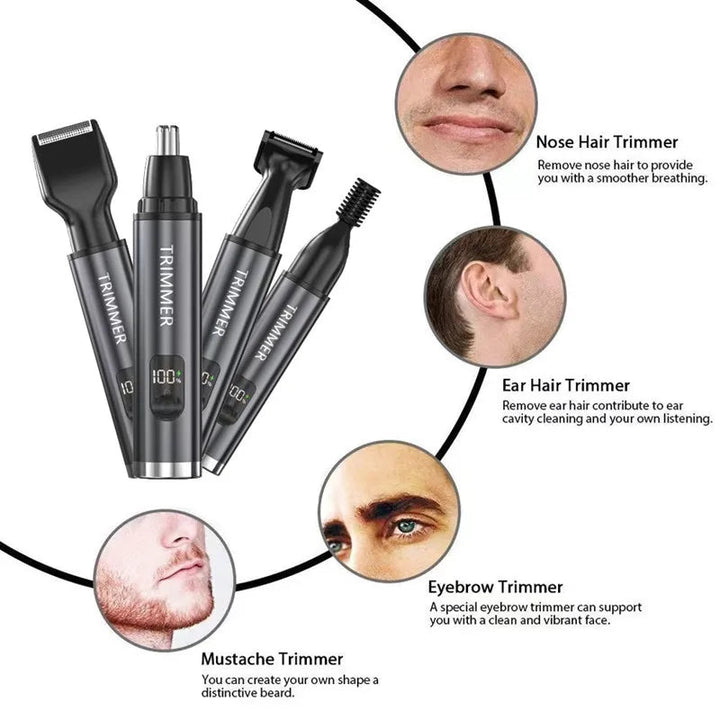 Electric Beard Trimer Rechargeable Nose Ear Hair Trimmer For Men