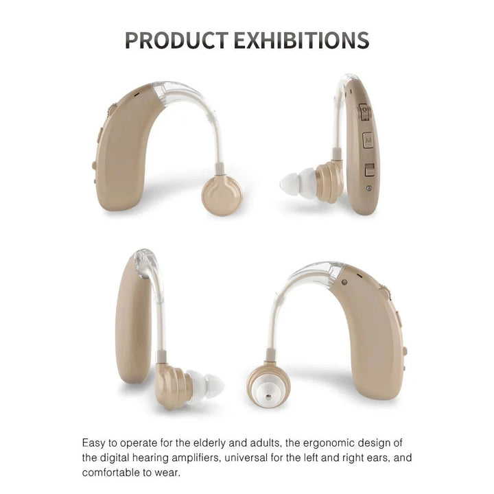 Rechargeable USB Hearing Aid Behind the Ear Sound Amplifier Elderly