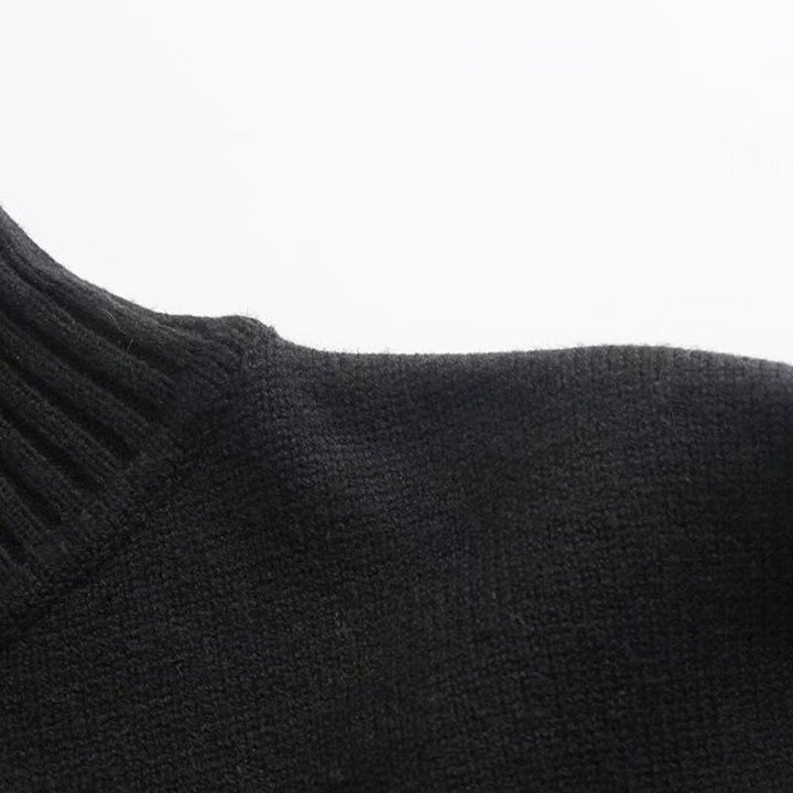 Black and White Striped Knitted Sweater