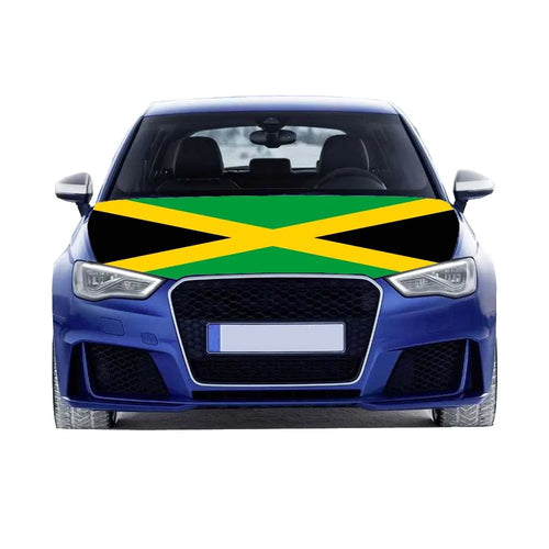 Jamaica Flags Car Hood Cover 3.3X5FT/6X7FT100% Polyester Elastic