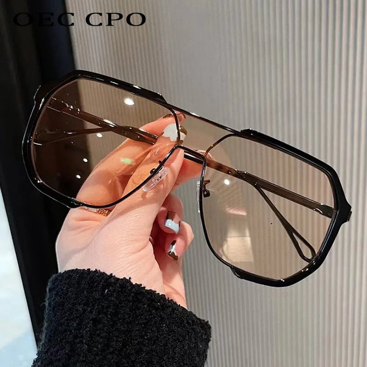 Oversized Sunglasses Women 2023 New Unique One Piece Fashion