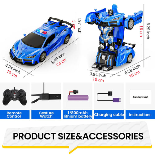 Sinovan Remote Control Police Car Toy Gesture Sensing with LED Light