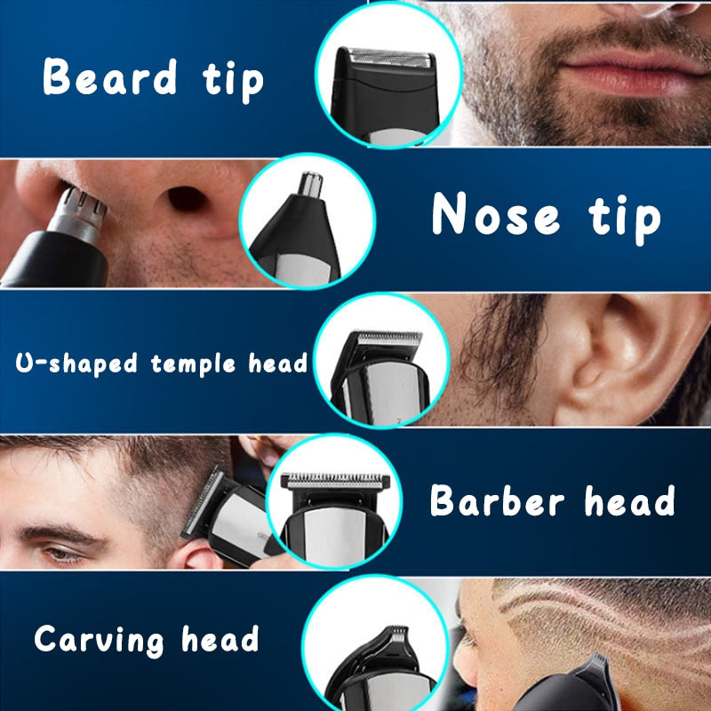 5 In 1 Rechargeable Electric Hair Clippers For Men Beard Nose Ear