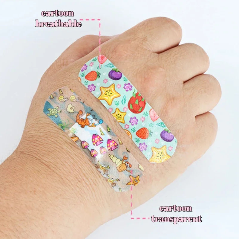 100pcs Cartoon Pattern Waterproof Hemostasis Band Aid Stickers for Kids Adhesive Bandage Wound Plaster First Aid Emergency Kit