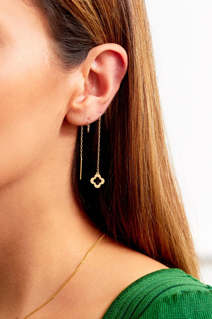 Clover Drop Earrings Gold