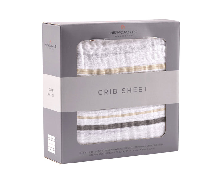 Grey Stripe Crib Sheet