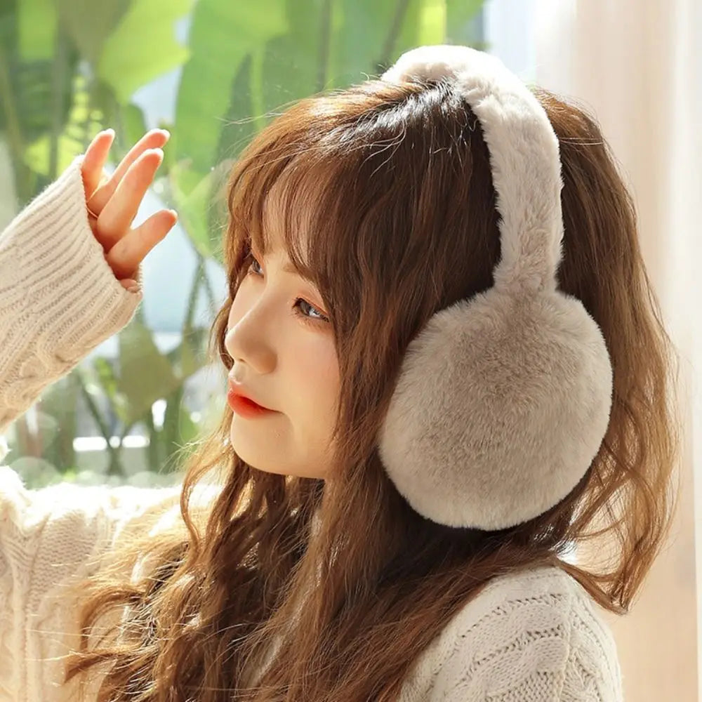 Soft Plush Ear Warmer Winter Warm Earmuffs Solid Color  Ear Cover