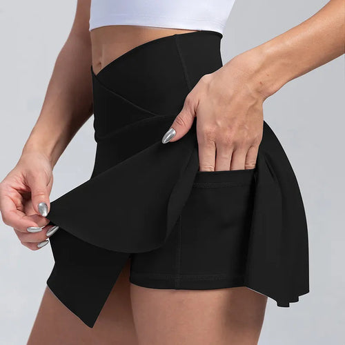 Women Pleated Tennis Skirt With Pockets Shorts Athletic Skirts