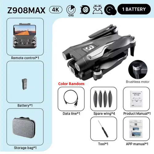 KBDFA MINI Z908 Pro Max Drone 4K HD Camera Professional WIFI FPV Dron