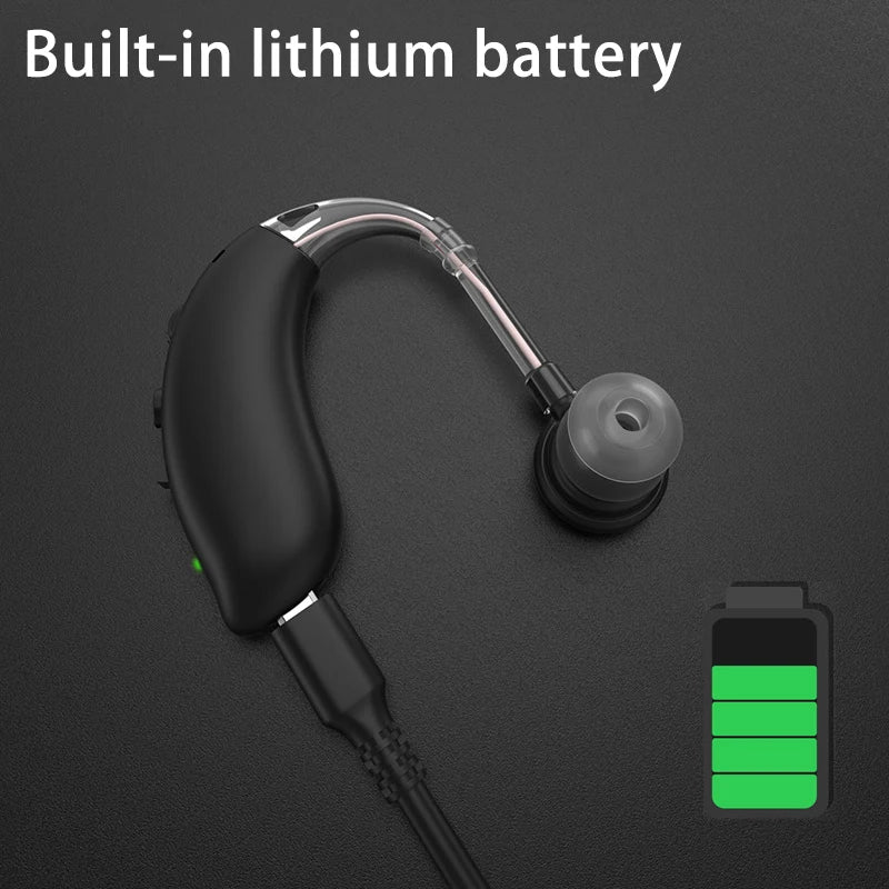 Rechargeable USB Hearing Aid Behind the Ear Sound Amplifier Elderly