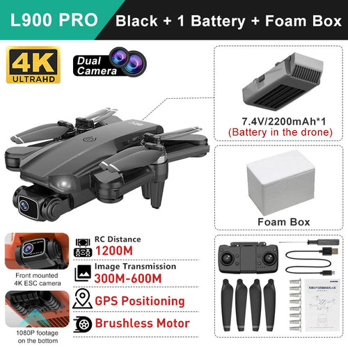 LYZRC L900 PRO Drone 4K Profesional Dual Camera GPS 5G WIFI Aerial