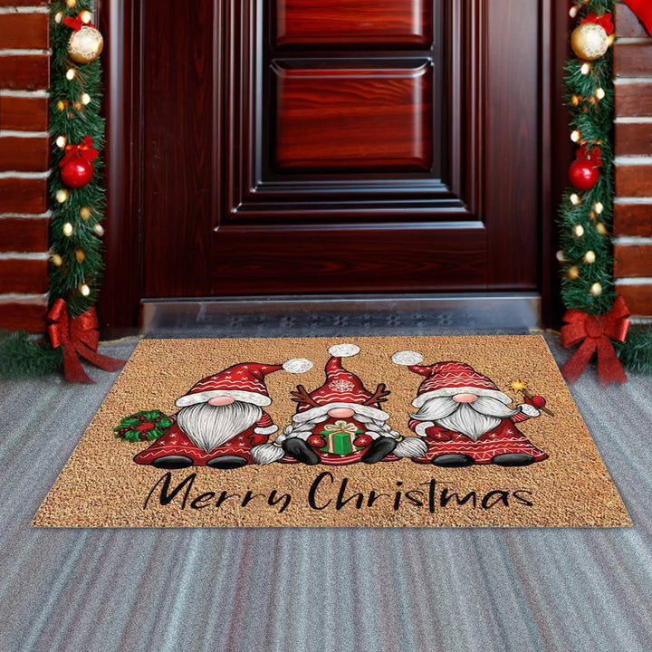 Christmas Welcome Gnome Doormat Front Porch Rugs Welcome Mat Christmas Gnome Door Mat Indoor Outdoor Doormats Entrance Carpet