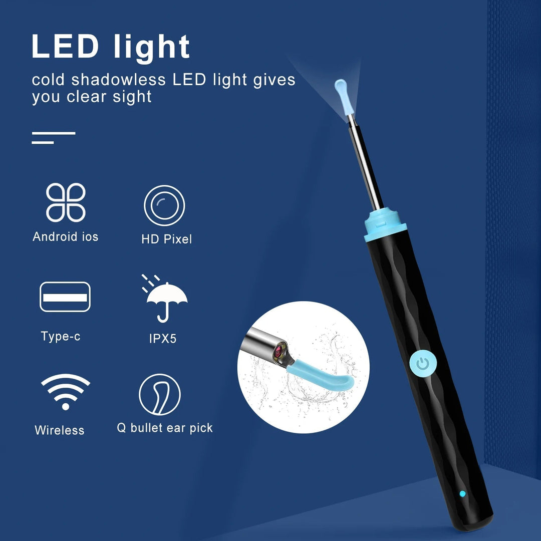 Wireless Smart Visual Ear Cleaner Otoscope WiFi Luminous Earpick Ear