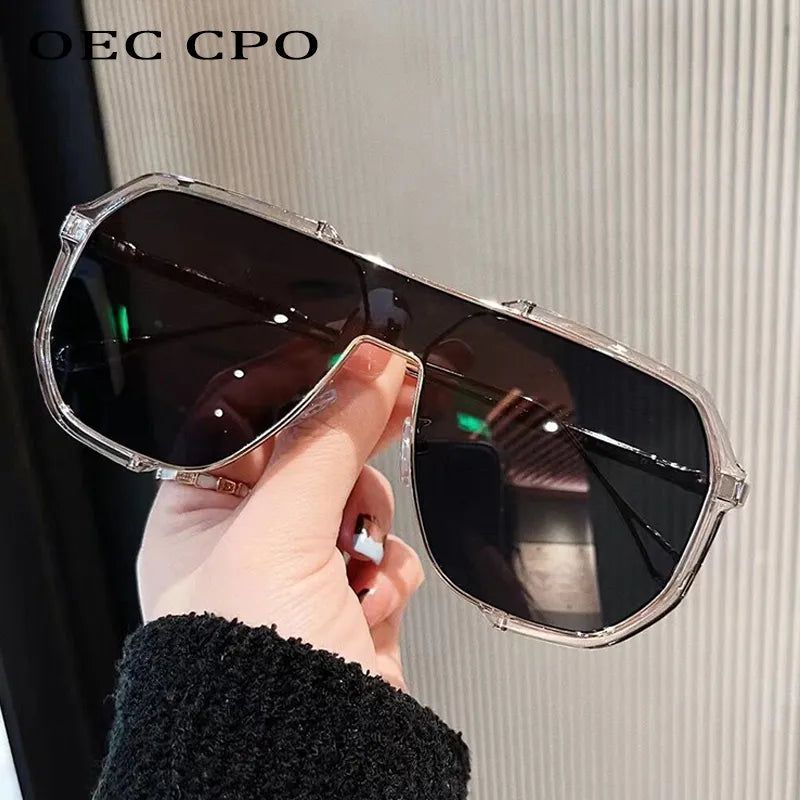 Oversized Sunglasses Women 2023 New Unique One Piece Fashion