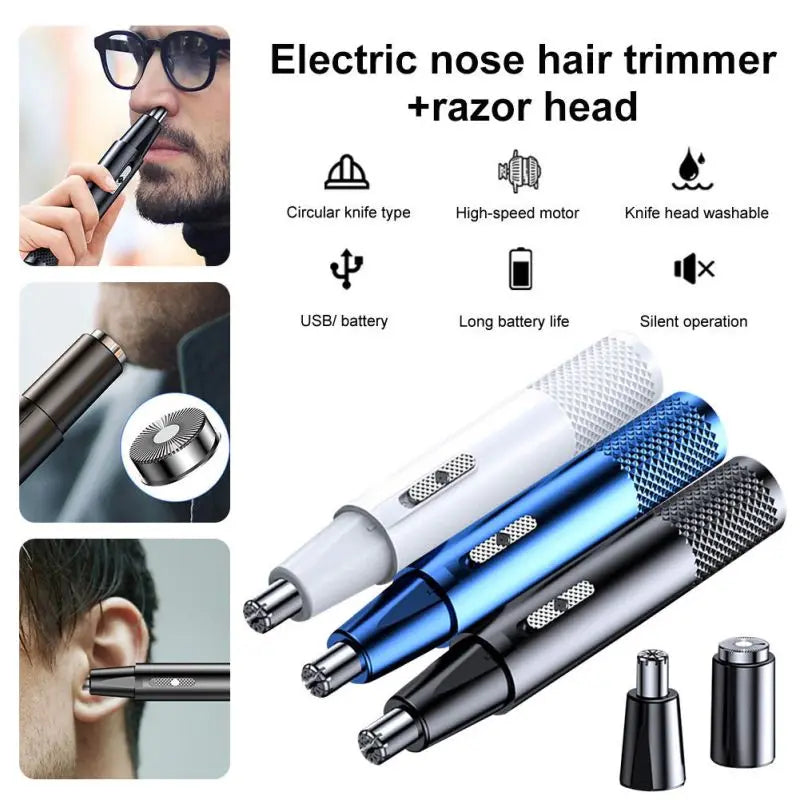 Electric Nose Hair Trimmer Beard Clipper Rechargeable Multi-kinetic