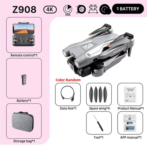 KBDFA MINI Z908 Pro Max Drone 4K HD Camera Professional WIFI FPV Dron