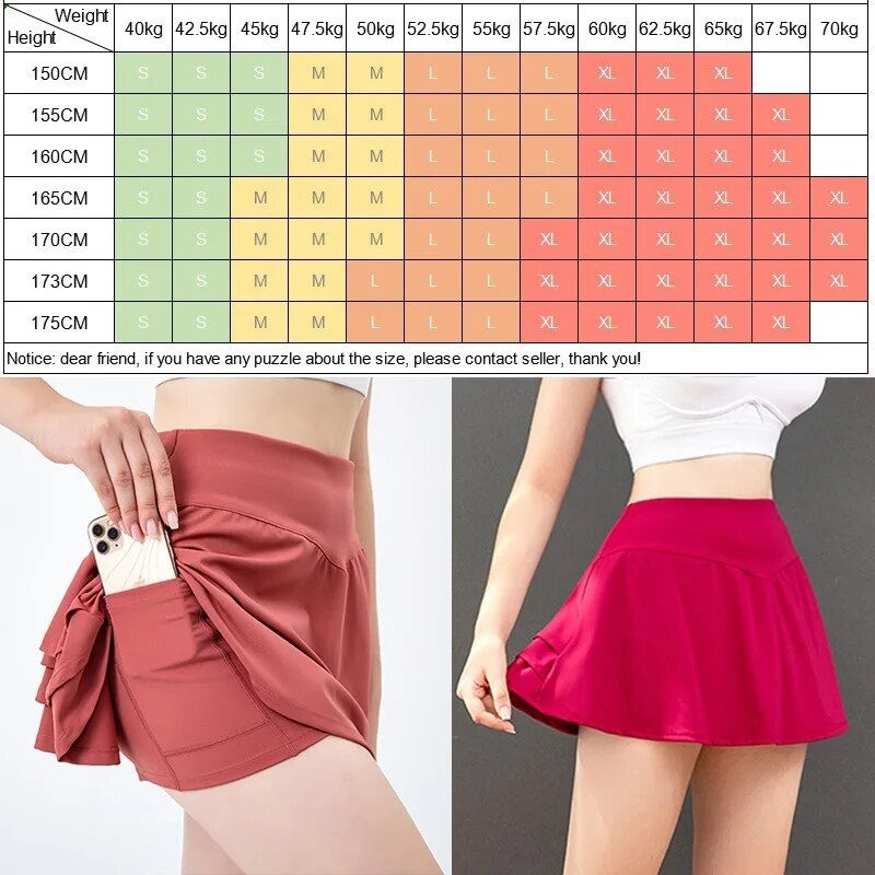 Cloud Hide Women Golf Tennis Skirts Sports Pocket Pleated Skirt