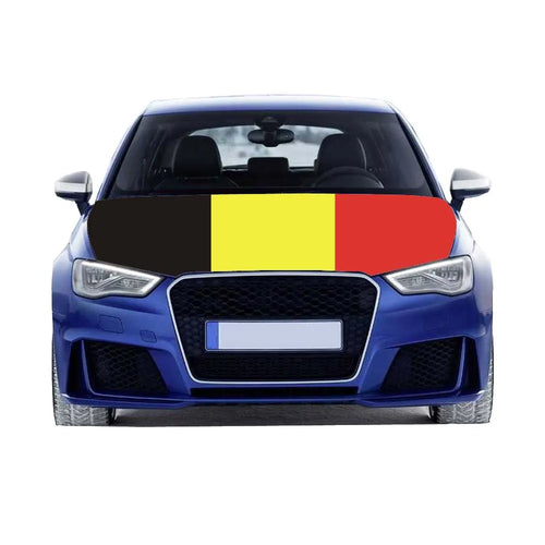 Belgium Flags Car Hood Cover 3.3X5FT/6X7FT100% Polyester Elastic