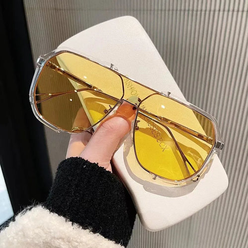 Oversized Sunglasses Women 2023 New Unique One Piece Fashion