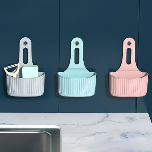 Sink Shelf Soap Sponge Drain Rack Silicone Storage Basket Bag Faucet