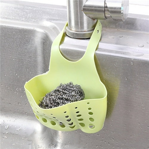 Sink Shelf Soap Sponge Drain Rack Silicone Storage Basket Bag Faucet