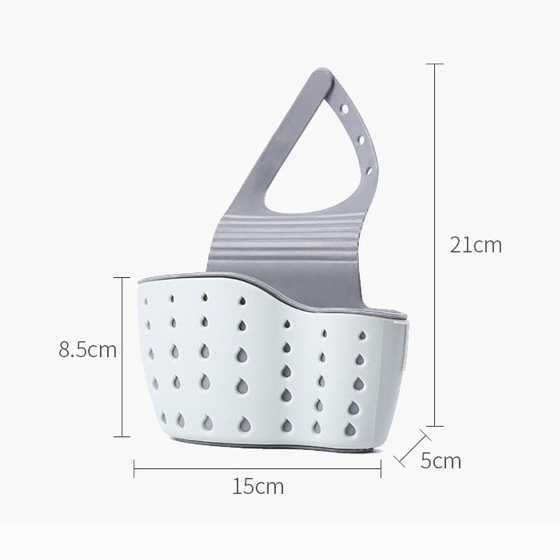 Sink Shelf Soap Sponge Drain Rack Silicone Storage Basket Bag Faucet