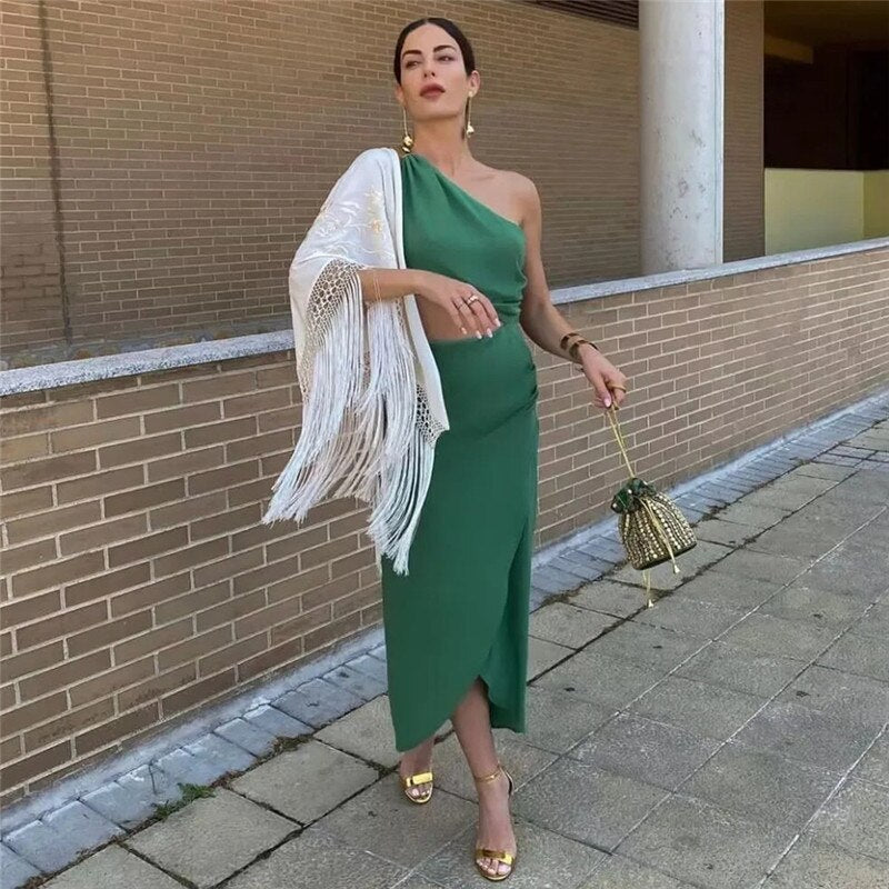 Asymmetric Cut Out Long Dress